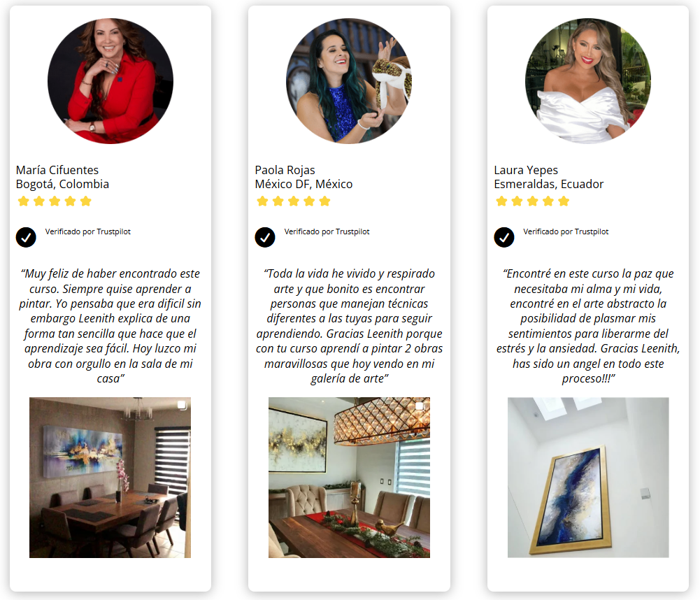 Una de las cosas que más destacan los estudiantes del curso de pintura con espátula 3D es lo rápido que pueden ver resultados.